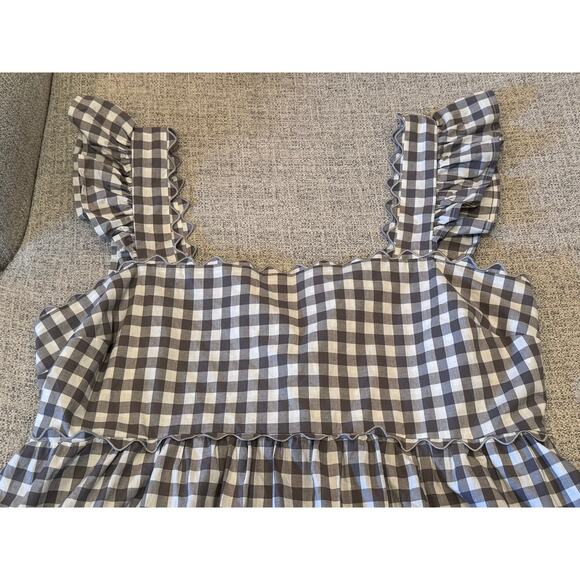 Unbranded No Size Tag Gray White Gingham Plus Size Sleeveless Ruffle Shirt 2X - Picture 10 of 10